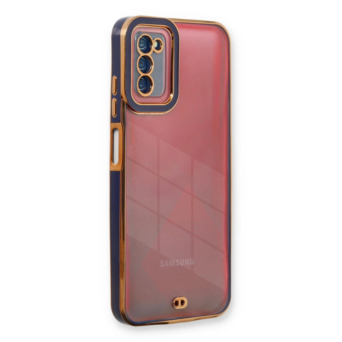NEWFACE Samsung Galaxy A03S Uyumlu Liva Lens Silikon Telefon Kılıfı Mavi