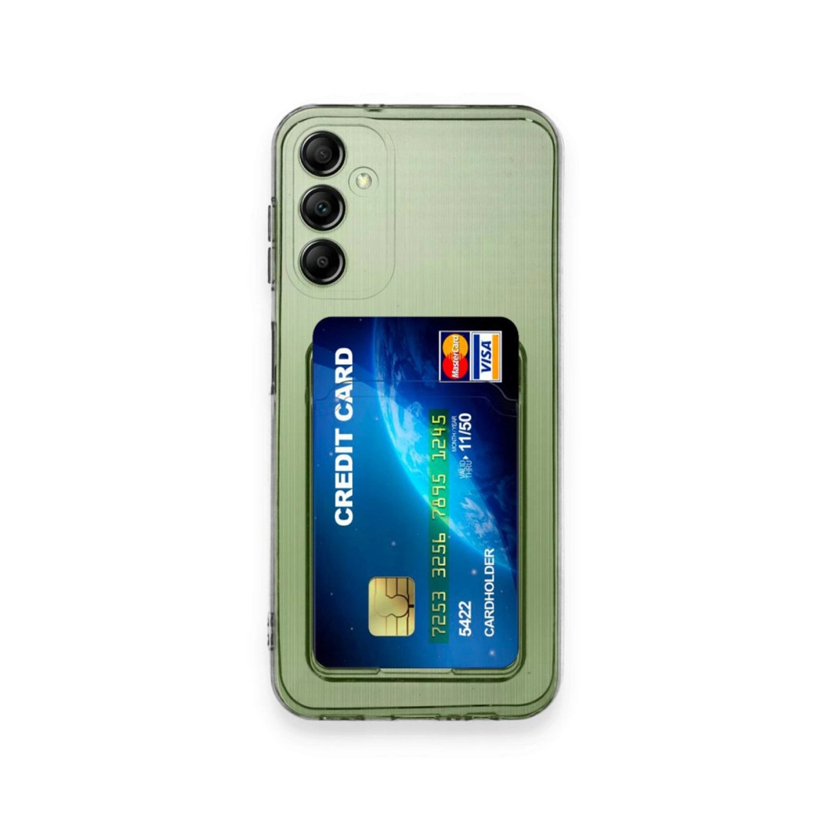 NEWFACE Samsung Galaxy A54 5G Uyumlu Kart Şeffaf Silikon Telefon Kılıfı Şeffaf