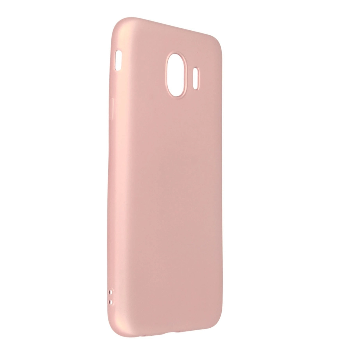 Kamera ve düğmeler için kesikleri olan pembe telefon kılıfı.