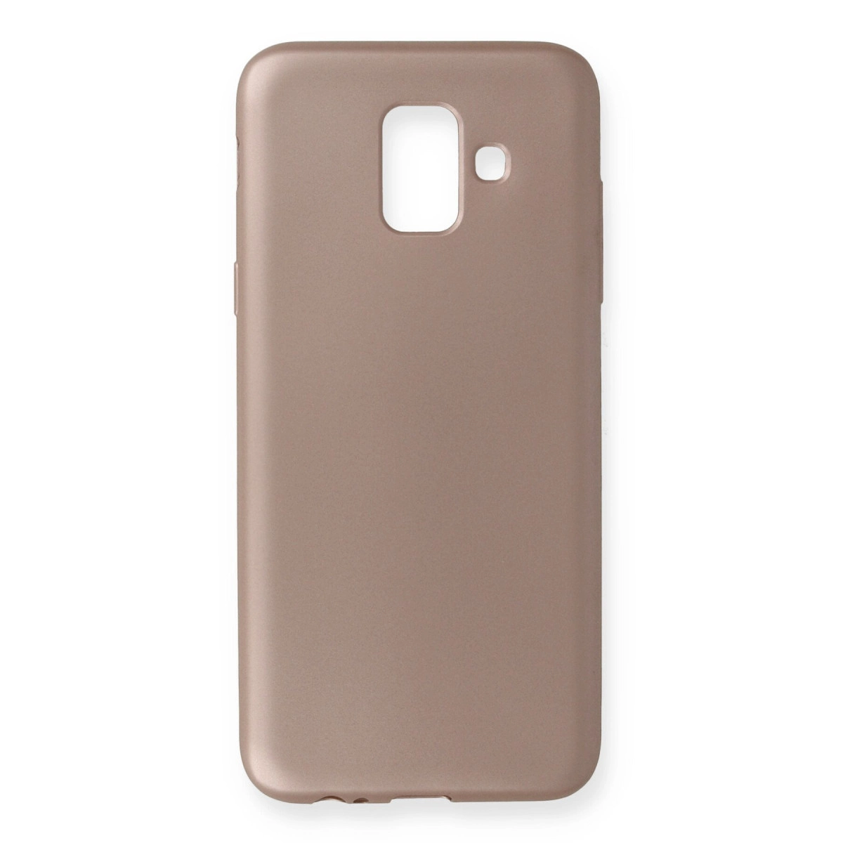 Kamera ve flaş için kesikleri olan bronz renkli telefon kılıfı.