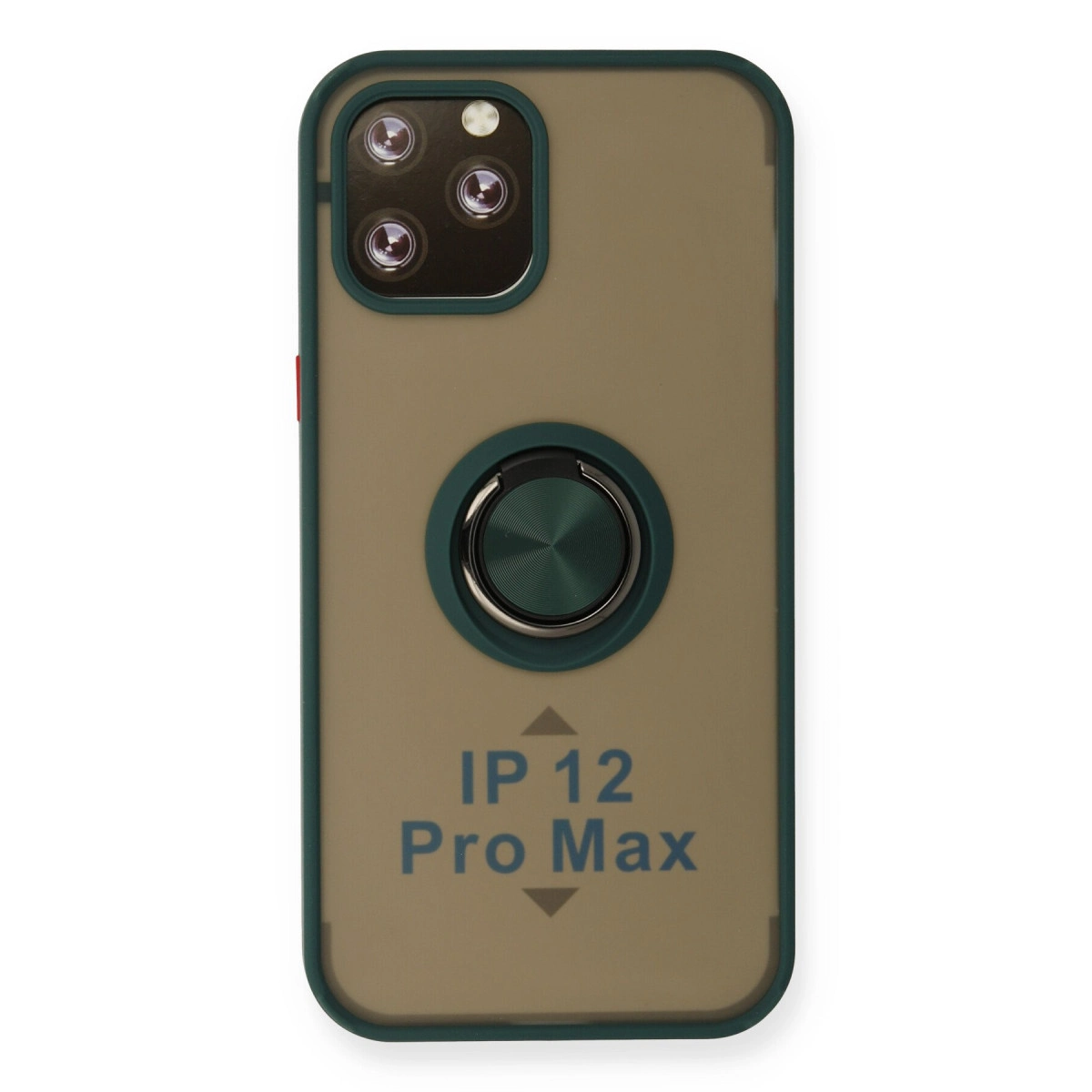 NEWFACE iPhone 12 Pro Max Uyumlu Montreal Yüzüklü Silikon Kapak Telefon Kılıfı Yeşil