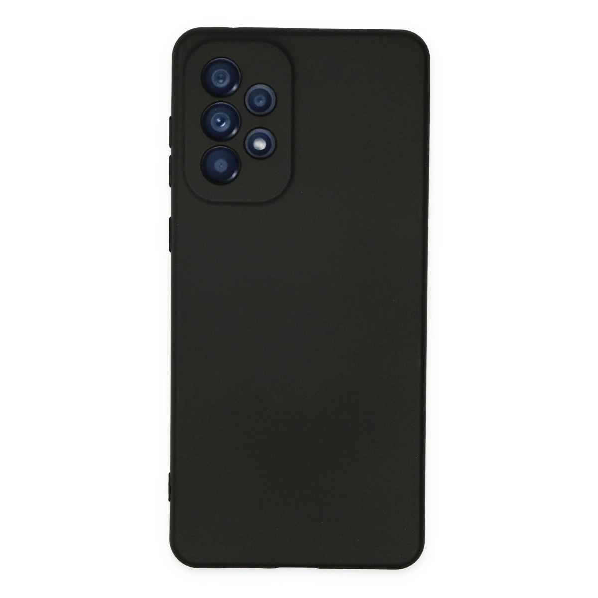 Arkada beşli kamera düzenine sahip siyah telefon kılıfı.