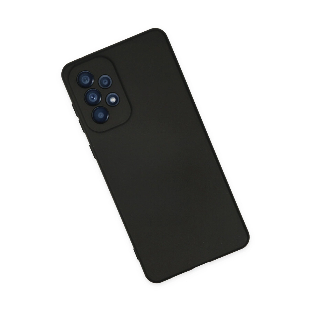 Arkada altı lensli kamera modülüne sahip siyah akıllı telefon, beyaz arka plan üzerinde.
