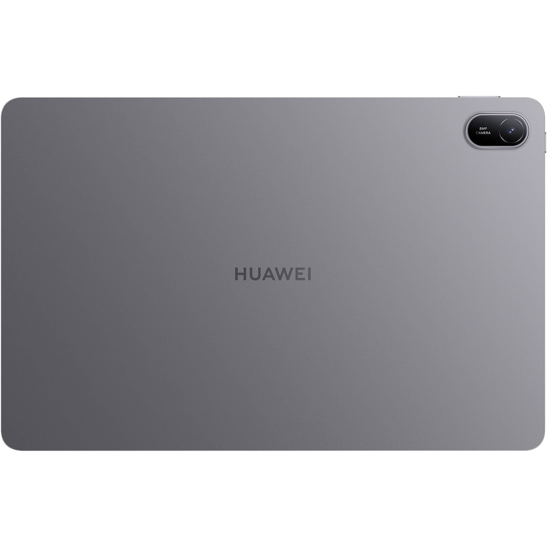 Tablet Huawei grigio con fotocamera da 8MP sul retro.
