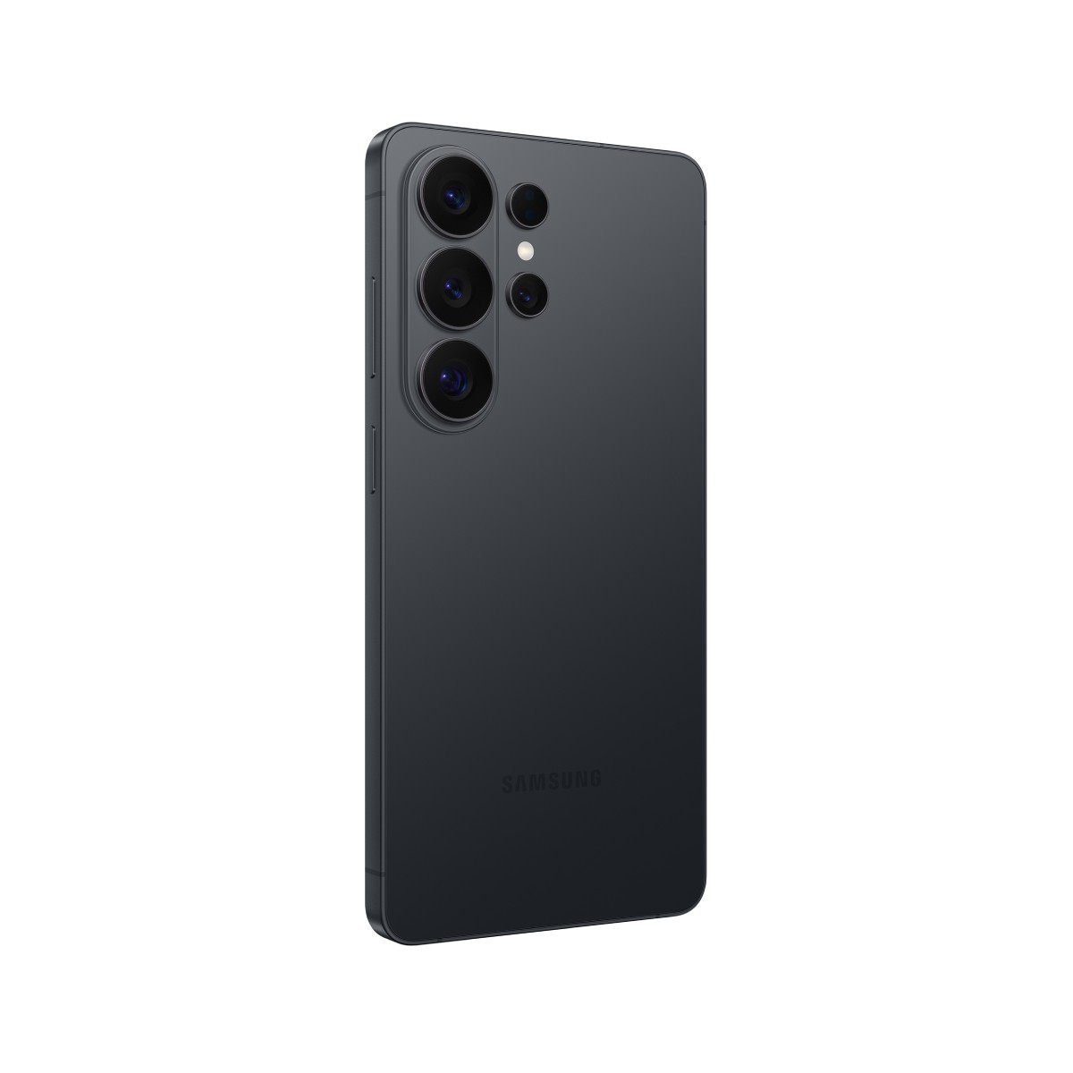 Ciemnoszary smartfon z potrójnym tylnym aparatem i logo Samsung.