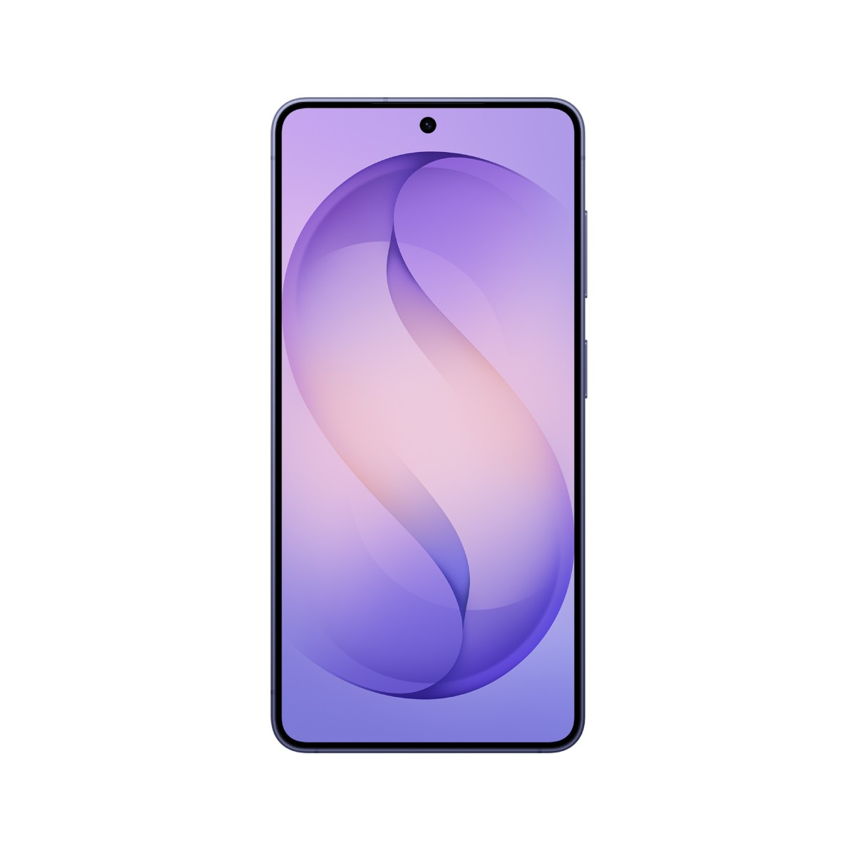 Nowoczesny smartfon z fioletowo-różową tapetą.