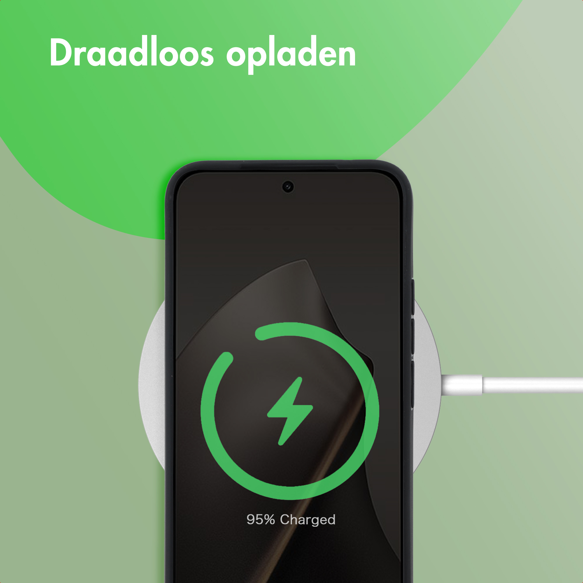 Smartphone in ricarica wireless, 95% raggiunto.
