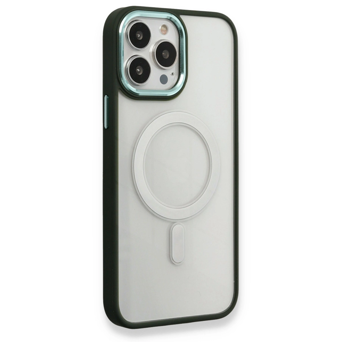 NEWFACE iPhone 14 Pro Max Uyumlu Room Magneticsafe Silikon Telefon Kılıfı Köknar Yeşili
