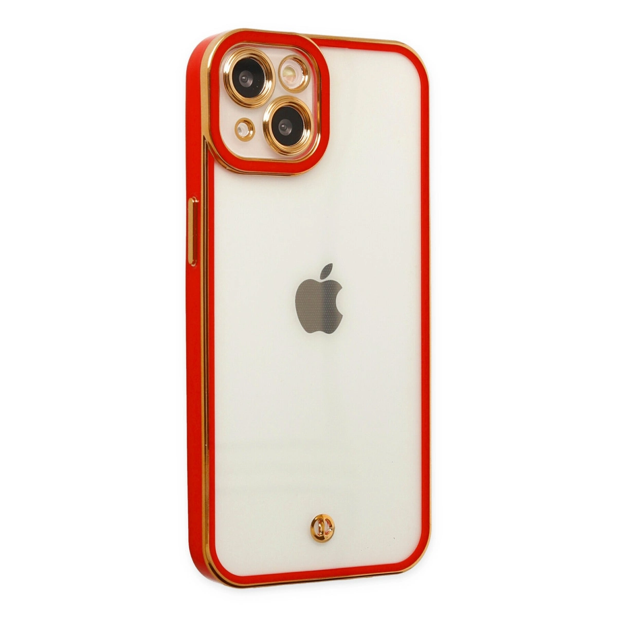 NEWFACE iPhone 14 Plus Uyumlu Liva Lens Silikon Telefon Kılıfı Kırmızı