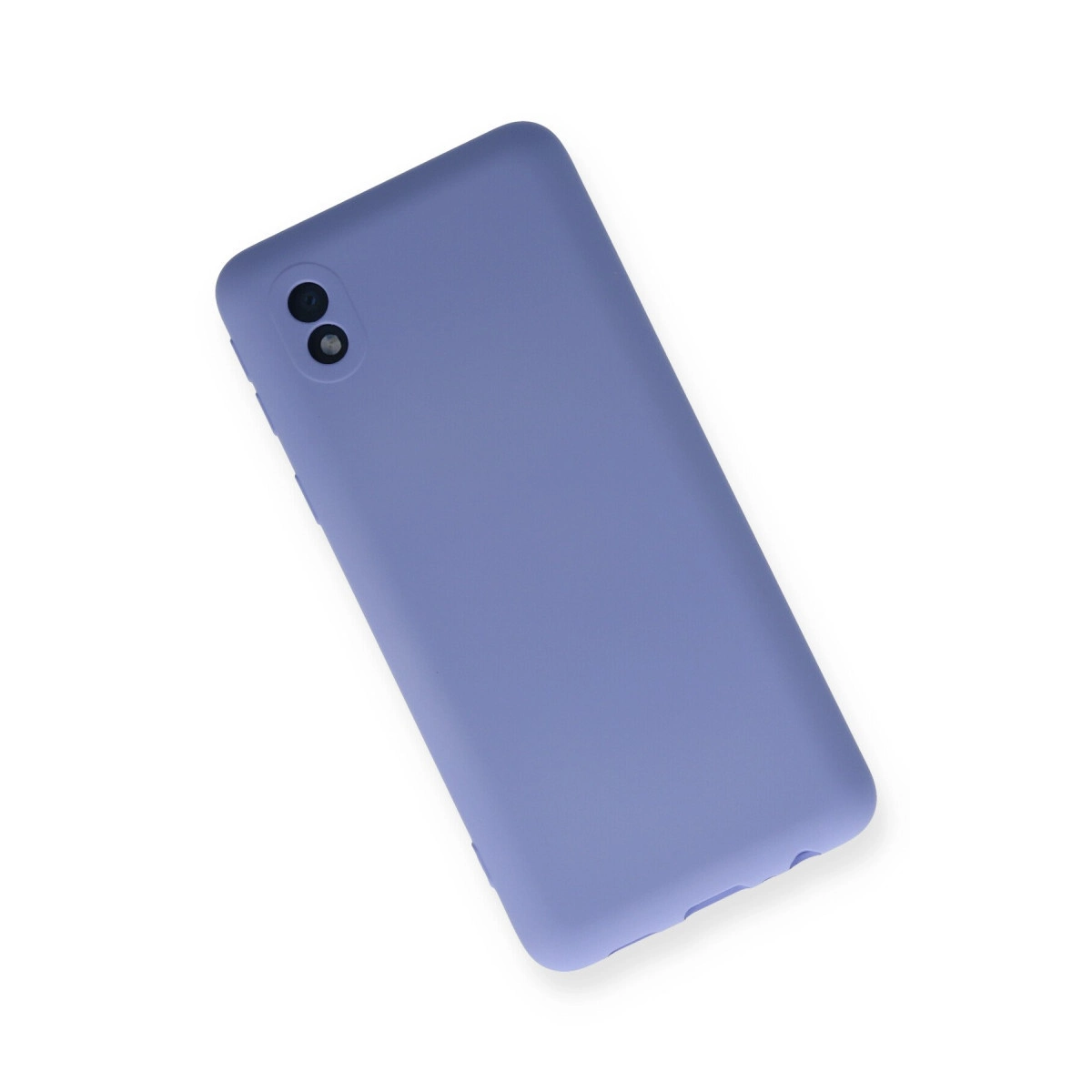 Arkada iki kamera lensi olan mor telefon kılıfı.