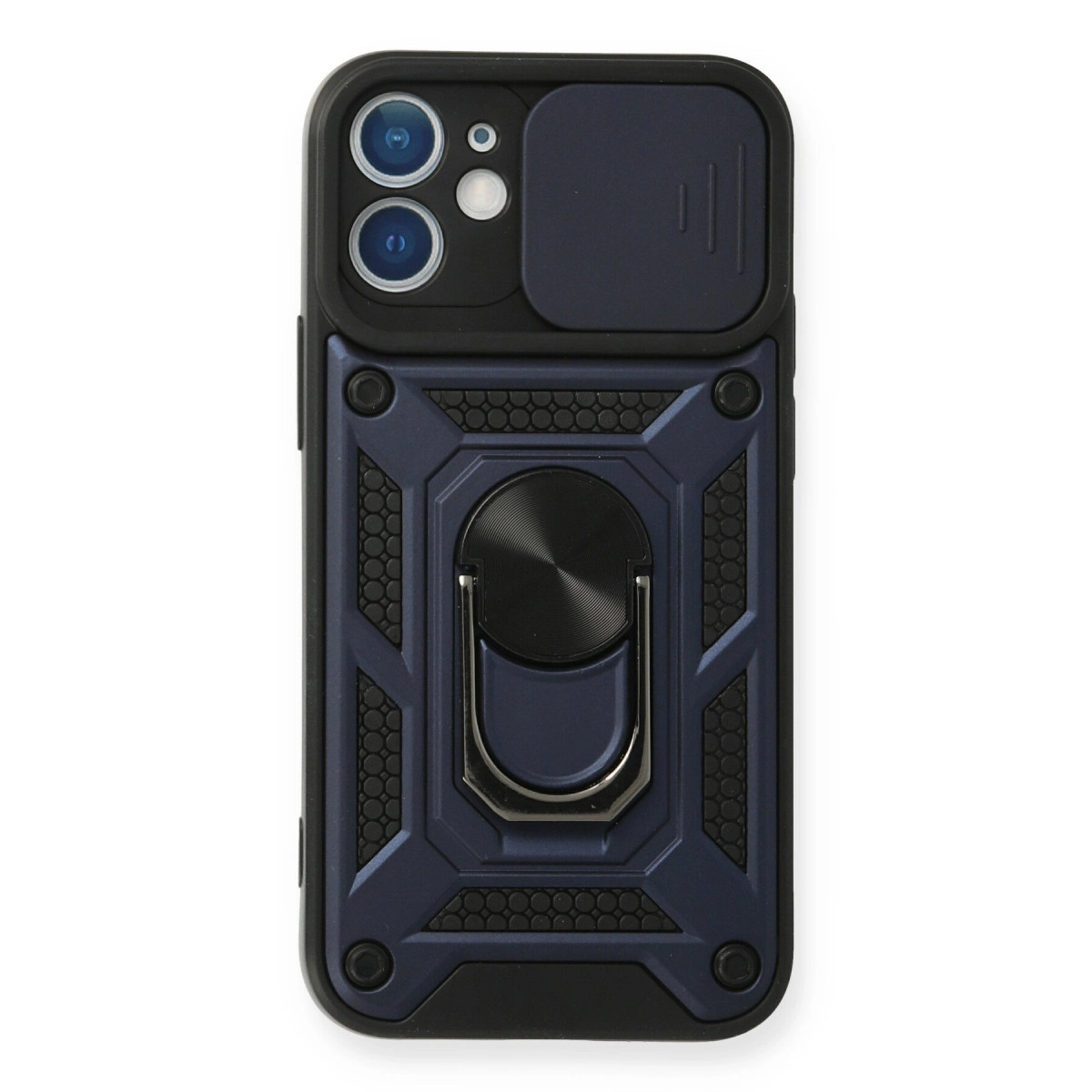 NEWFACE iPhone 11 Uyumlu Pars Lens Yüzüklü Silikon Telefon Kılıfı Lacivert