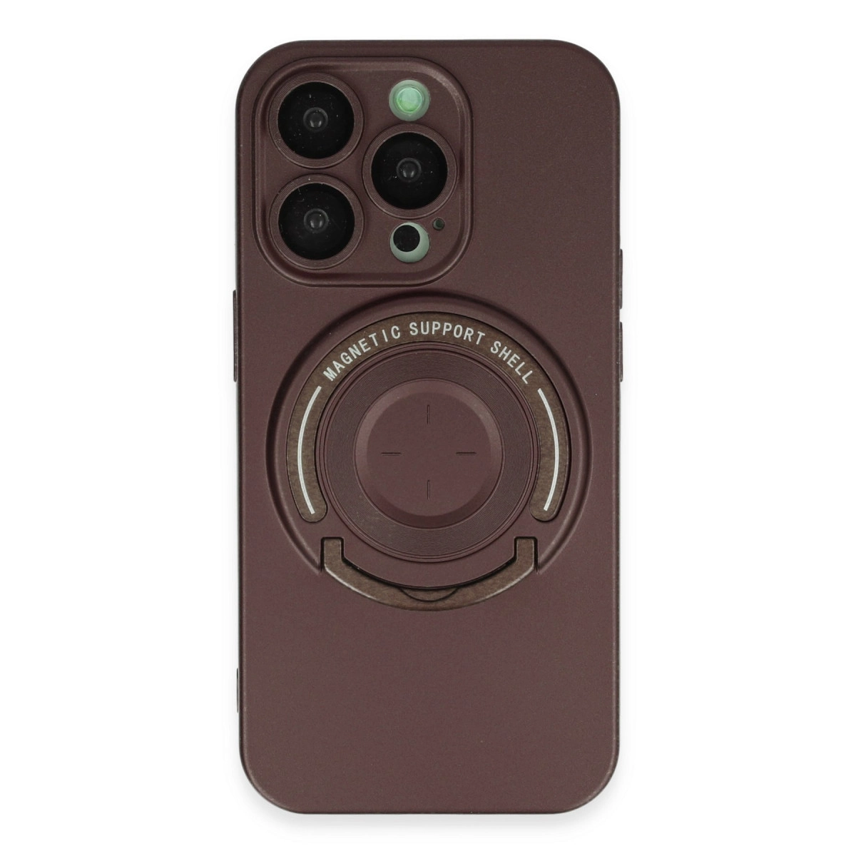 NEWFACE iPhone 13 Pro Uyumlu Lukka Magneticsafe Kapak Telefon Kılıfı Kahverengi