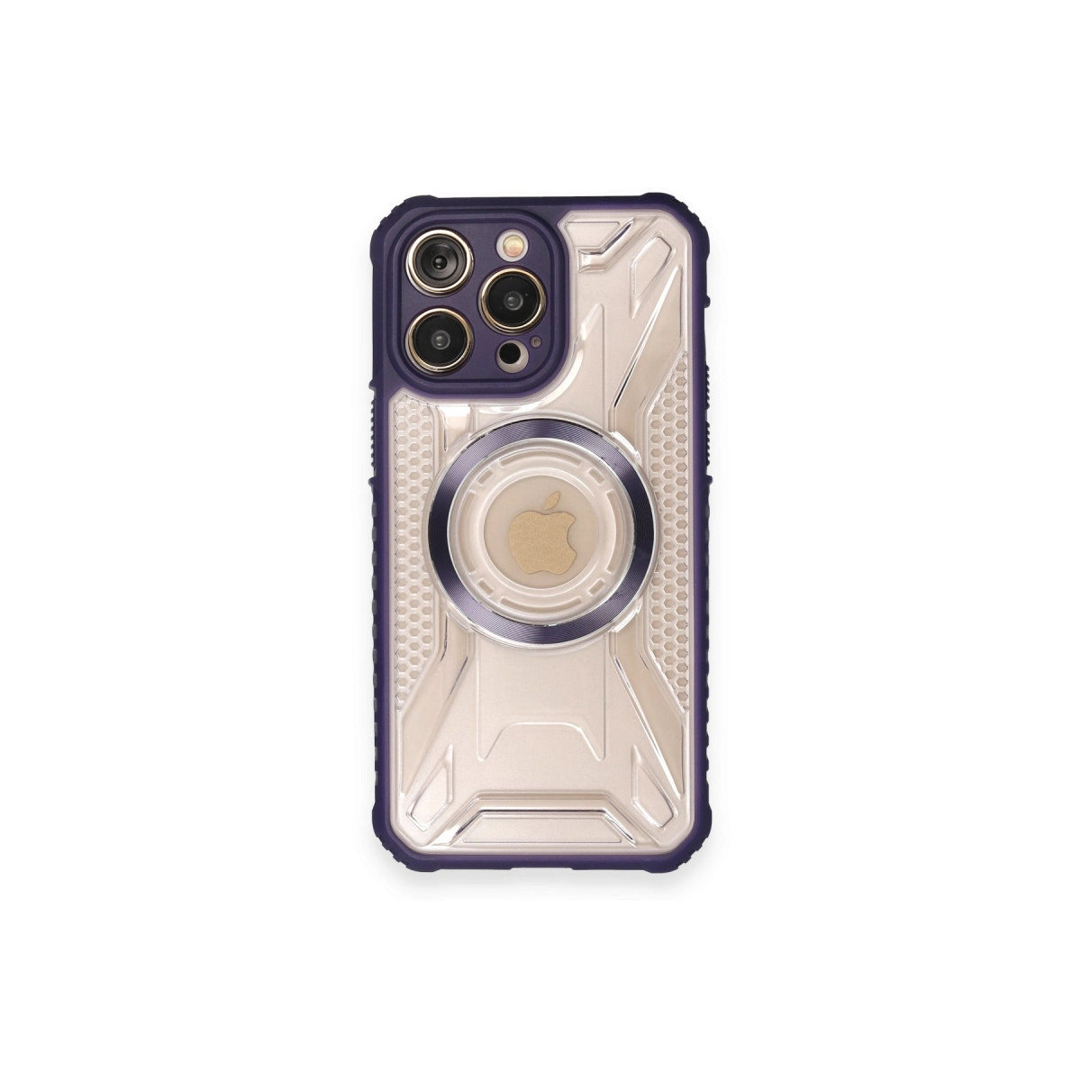 NEWFACE iPhone 12 Pro Uyumlu Prag Magneticsafe Kapak Telefon Kılıfı Derin Mor