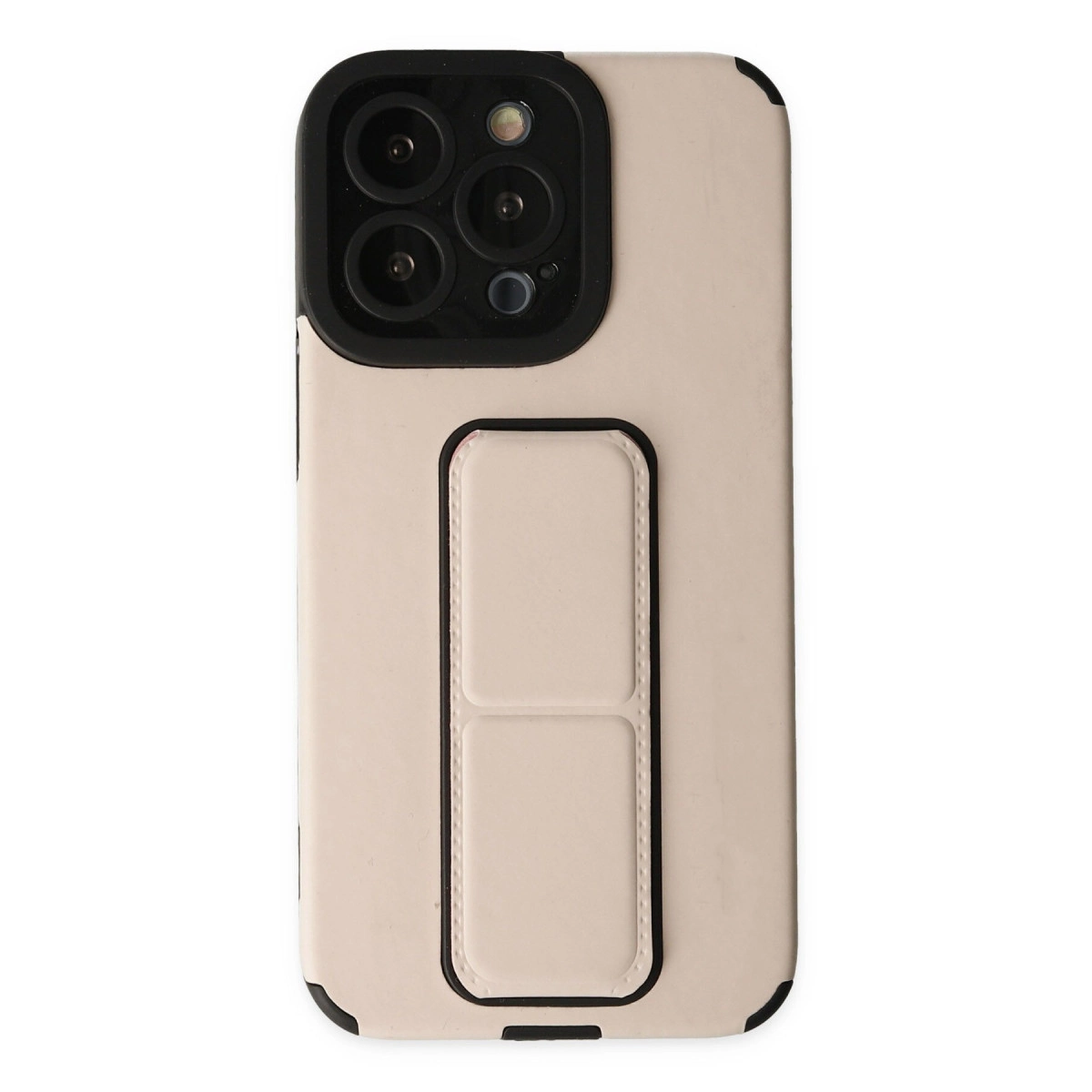 NEWFACE iPhone 13 Pro Uyumlu Mega Standlı Silikon Telefon Kılıfı Altın