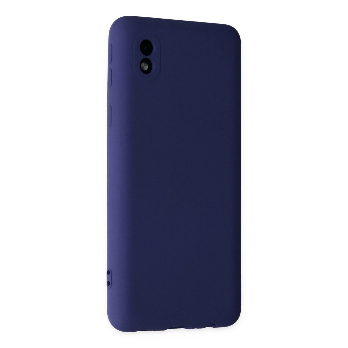 Üstte iki kamera lensli lacivert telefon kılıfı.
