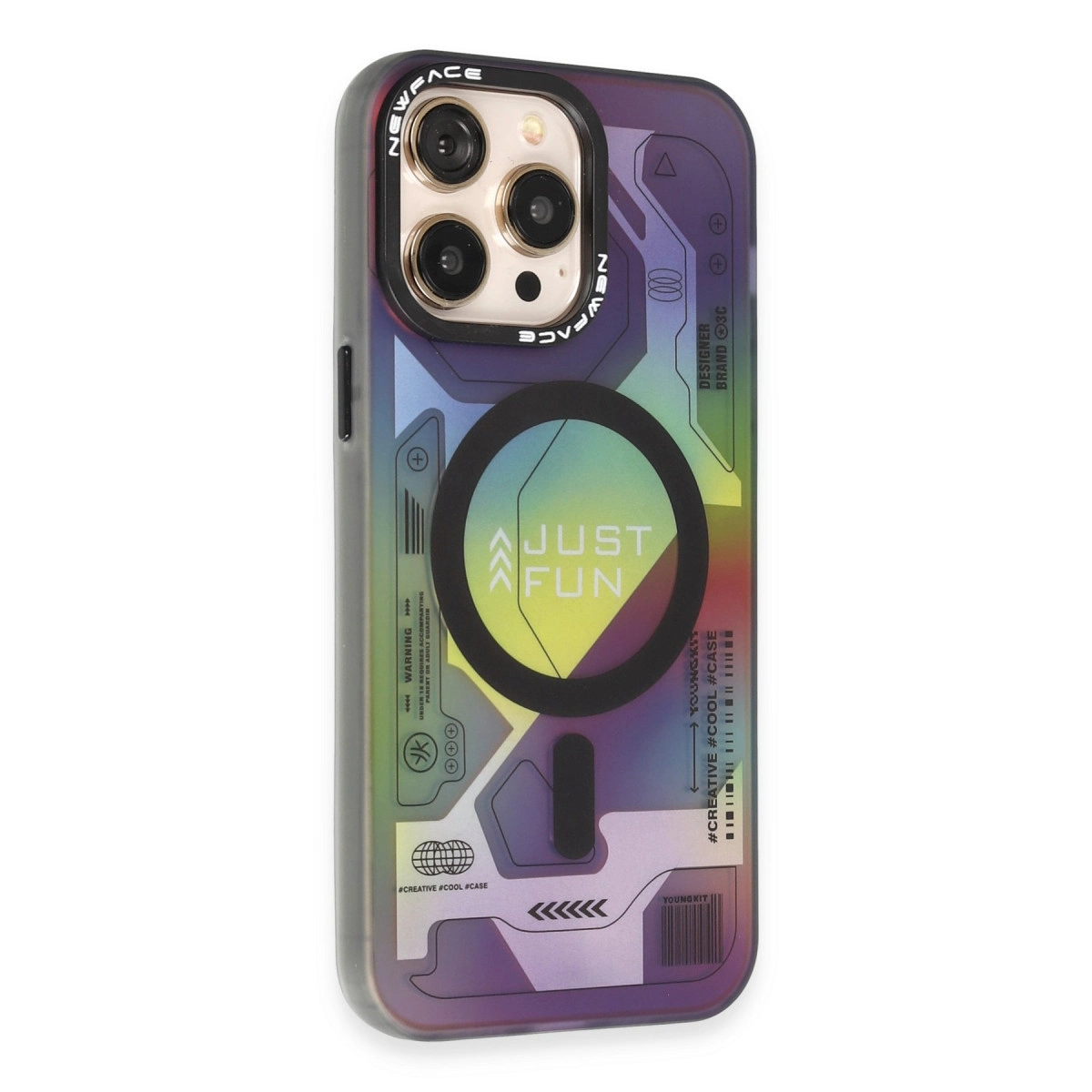 NEWFACE iPhone 13 Pro Max Uyumlu Venüs Magneticsafe Desenli Kapak Telefon Kılıfı Çok Renkli