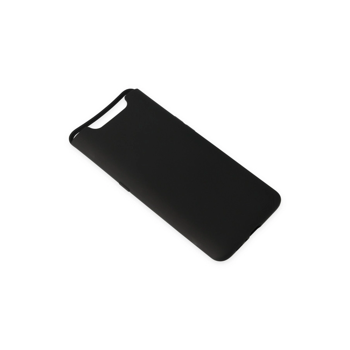 Beyaz arka plan üzerinde siyah telefon kılıfı.
