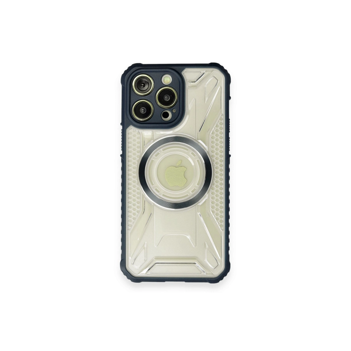 NEWFACE iPhone 12 Pro Max Uyumlu Prag Magneticsafe Kapak Telefon Kılıfı Lacivert