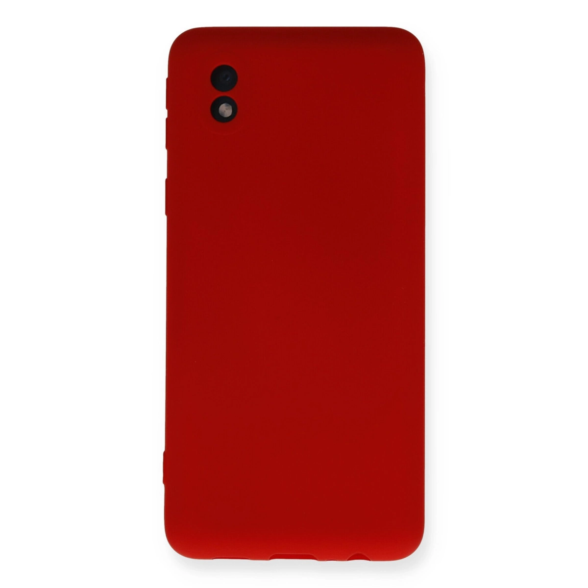 Sol üstte iki kamera lensi bulunan kırmızı telefon kılıfı.