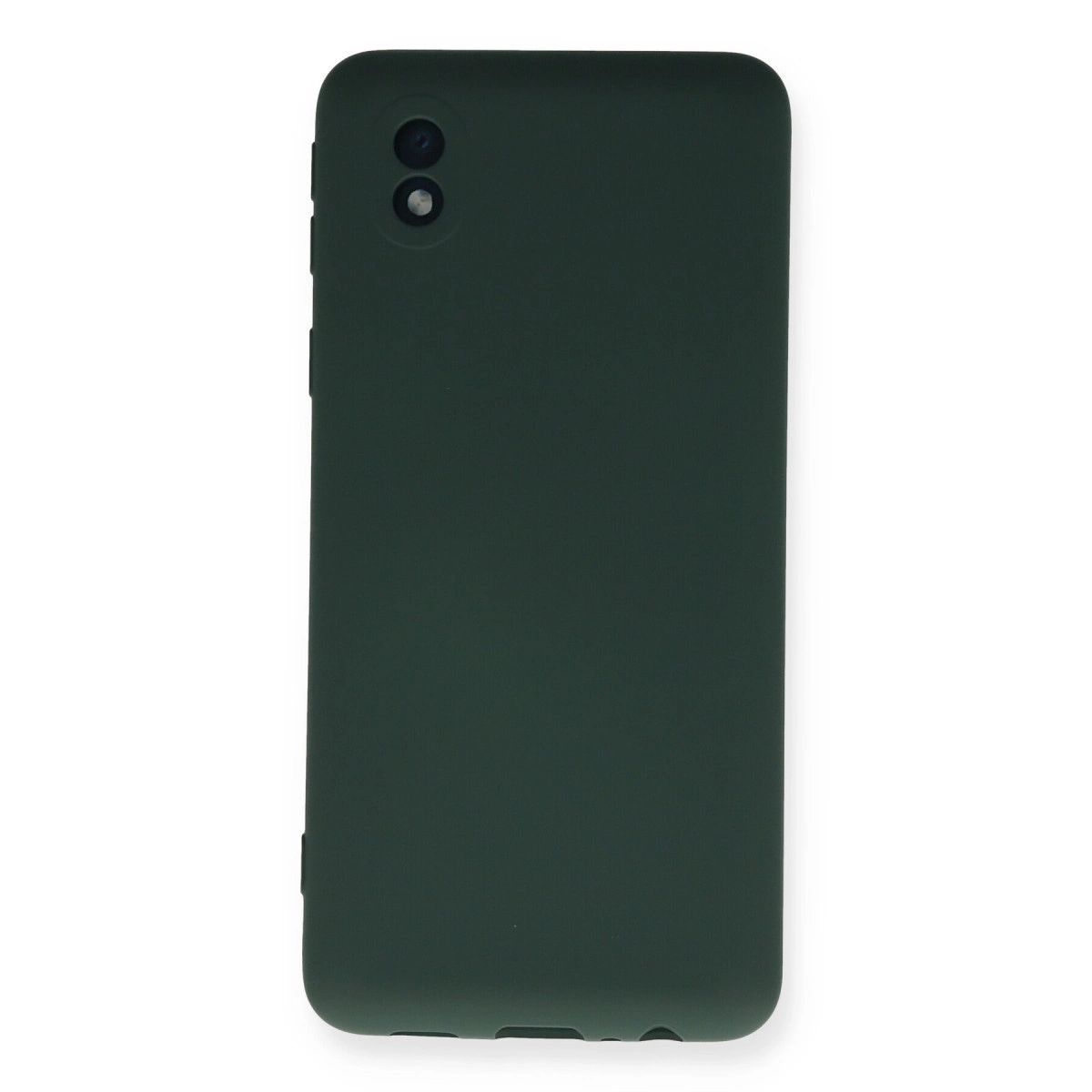 Sol üstte iki kamera lensli koyu yeşil telefon kılıfı.