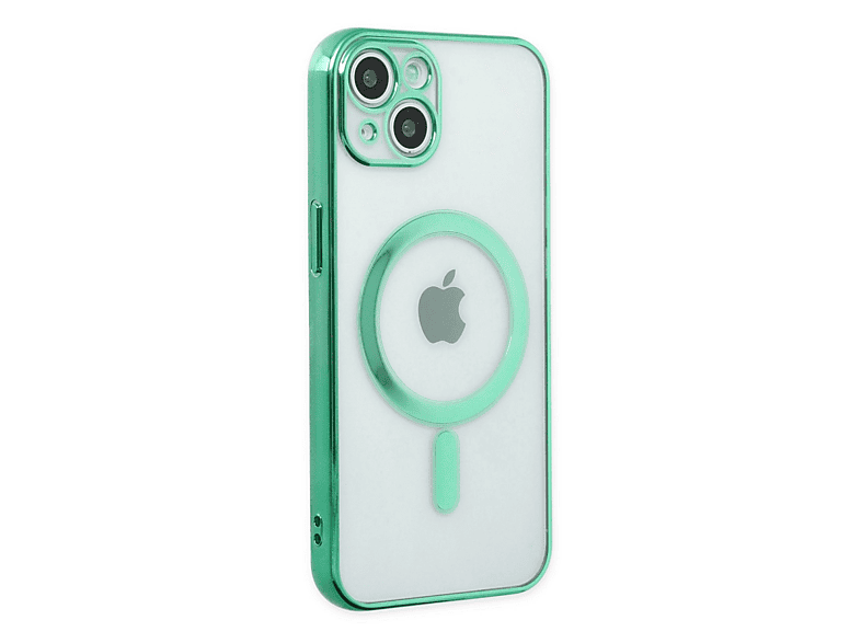 NEWFACE iPhone 14 Plus Uyumlu Magneticsafe Lazer Silikon Telefon Kılıfı Haki Yeşil