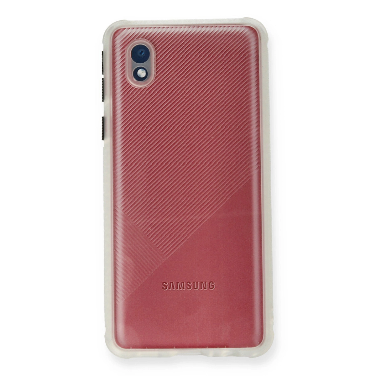 NEWFACE Samsung Galaxy A01 Core Uyumlu Miami Şeffaf Silikon Telefon Kılıfı Şeffaf