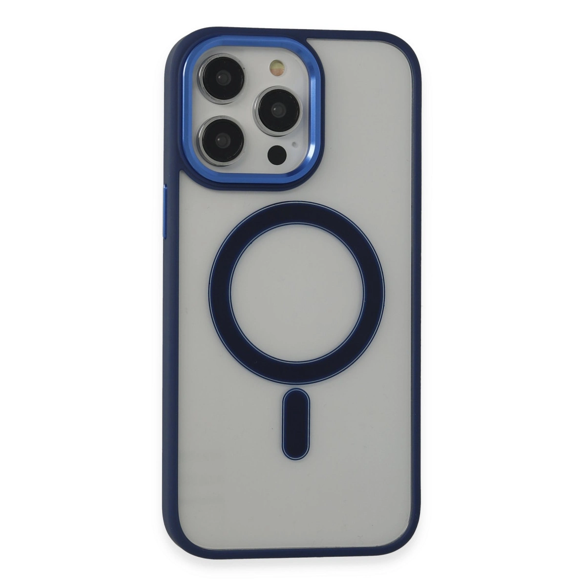 NEWFACE iPhone 15 Pro Max Uyumlu Room Magneticsafe Silikon Telefon Kılıfı Lacivert