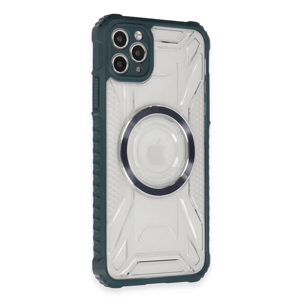 NEWFACE iPhone 11 Pro Max Uyumlu Prag Magneticsafe Kapak Telefon Kılıfı Koyu Yeşil