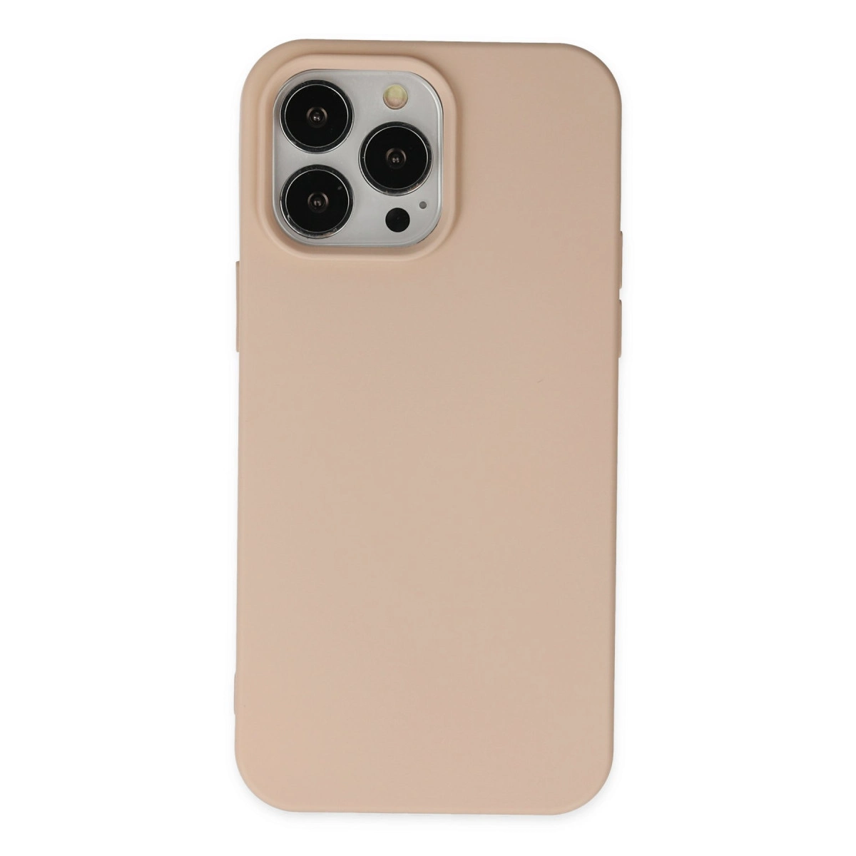 NEWFACE iPhone 14 Pro Max Uyumlu Nano İçi Kadife Silikon Telefon Kılıfı Pudra