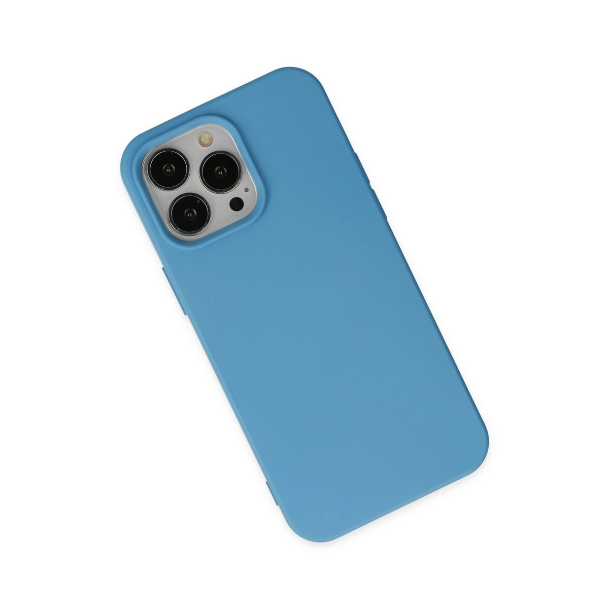 Kamera lensli mavi telefon kılıfı.