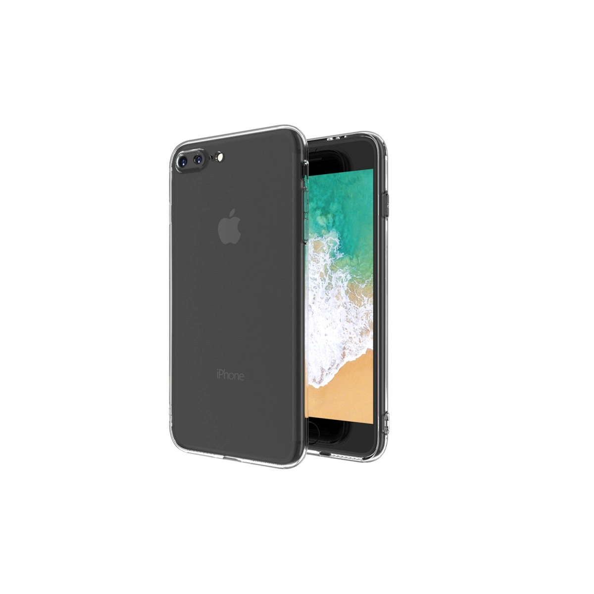 NEWFACE iPhone 8 Plus Uyumlu Deluxe 2 mm  Silikon Telefon Kılıfı Şeffaf