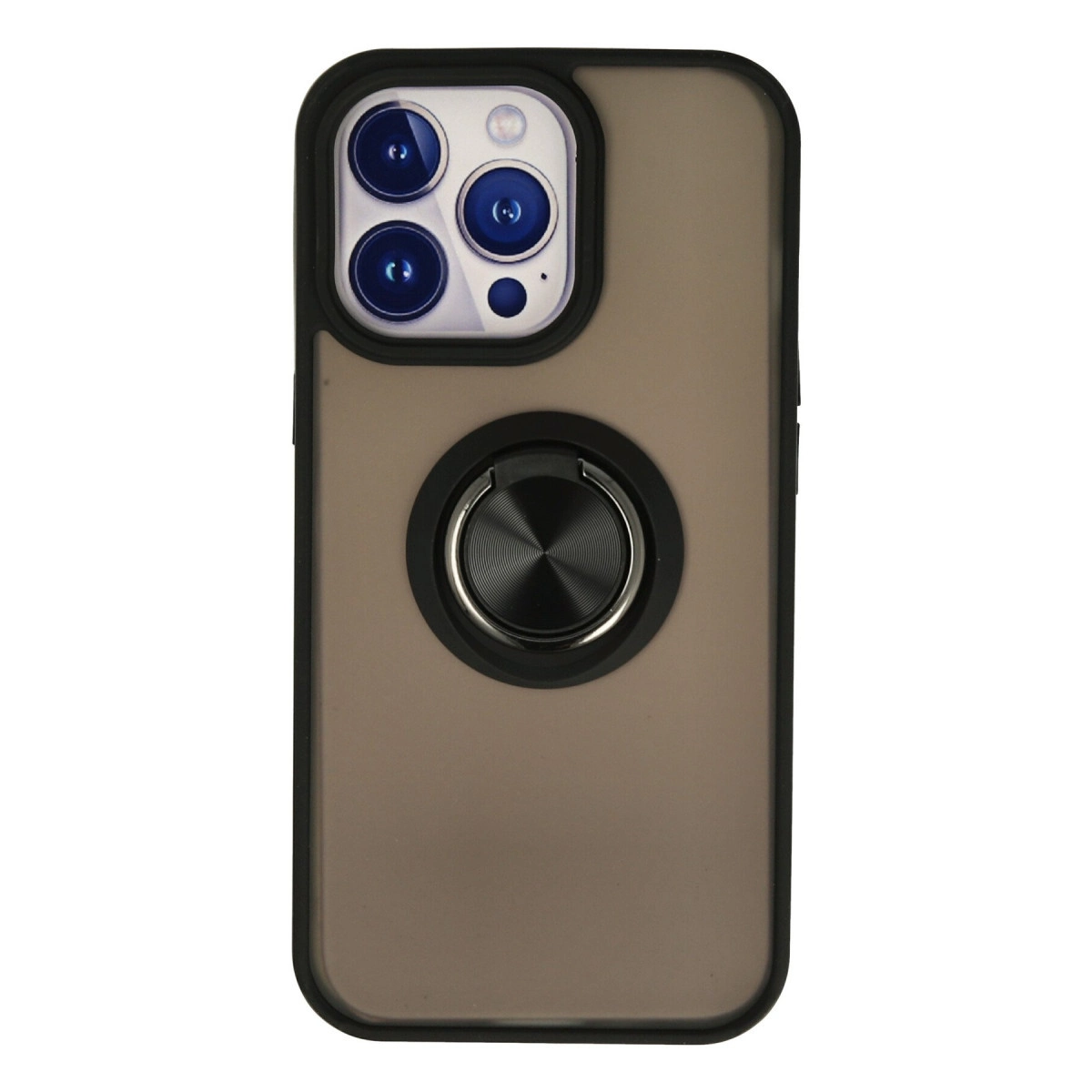 NEWFACE iPhone 15 Pro Uyumlu Montreal Yüzüklü Silikon Kapak Telefon Kılıfı Siyah