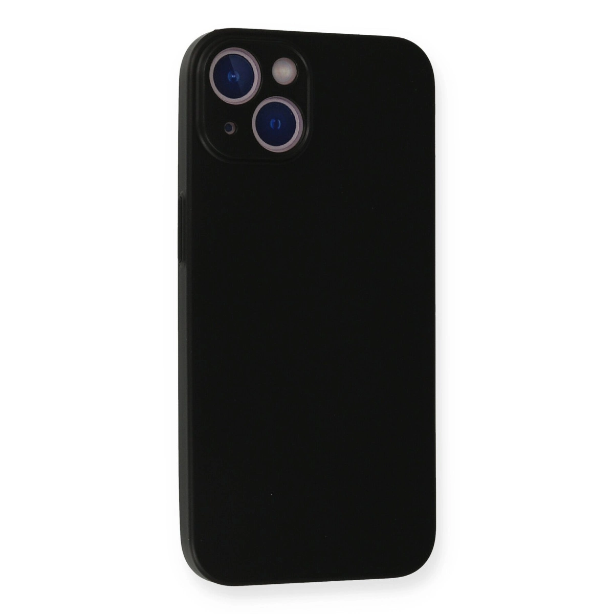 Arkada üçlü kamera sistemine sahip siyah iPhone kılıfı.