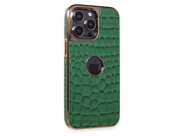 NEWFACE iPhone 14 Pro Uyumlu Snake Kapak Telefon Kılıfı Koyu Yeşil