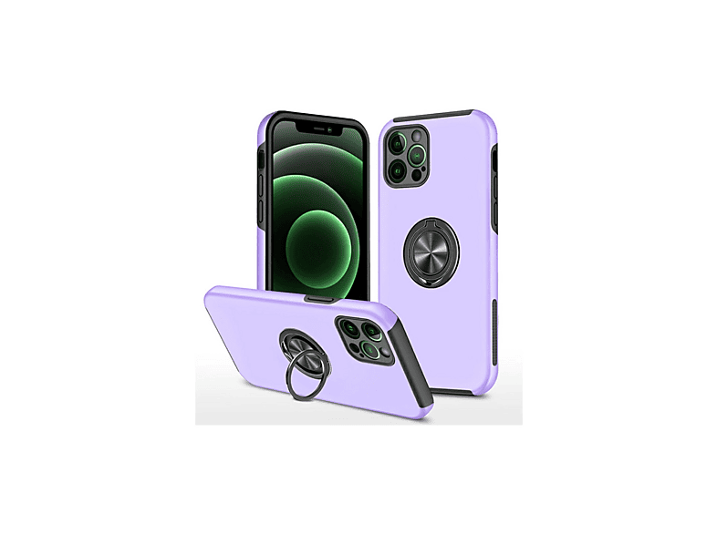 NEWFACE iPhone 12 Pro Uyumlu Elit Yüzüklü Kapak Telefon Kılıfı Mor