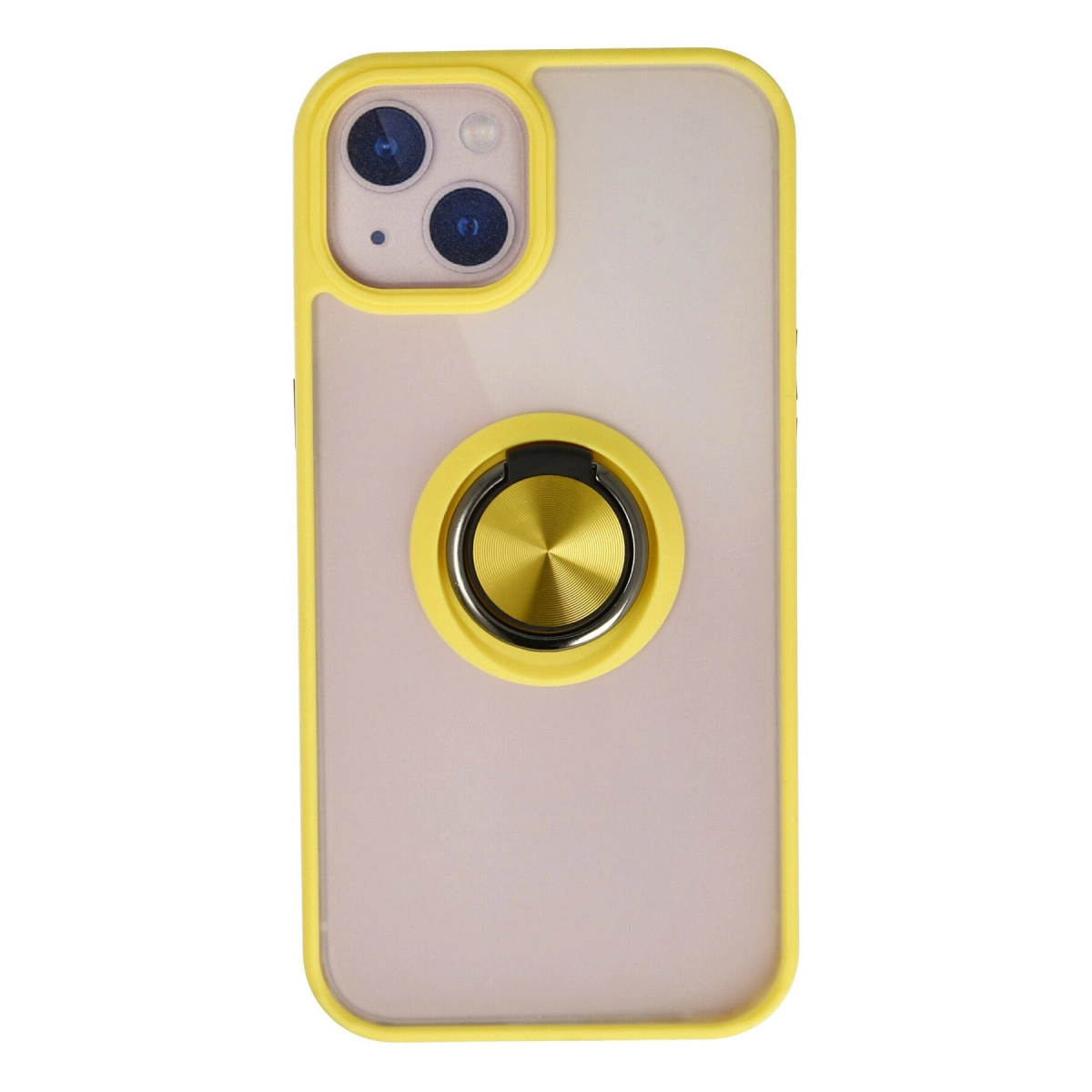 NEWFACE iPhone 15 Uyumlu Montreal Yüzüklü Silikon Kapak Telefon Kılıfı Sarı