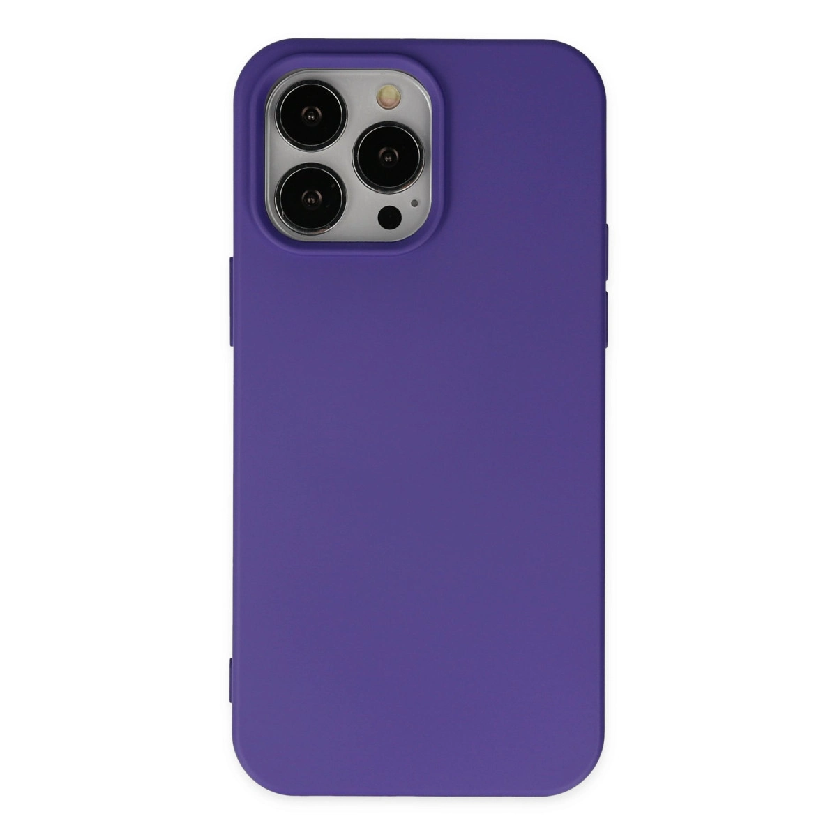 NEWFACE iPhone 14 Pro Max Uyumlu Nano İçi Kadife Silikon Telefon Kılıfı Mor