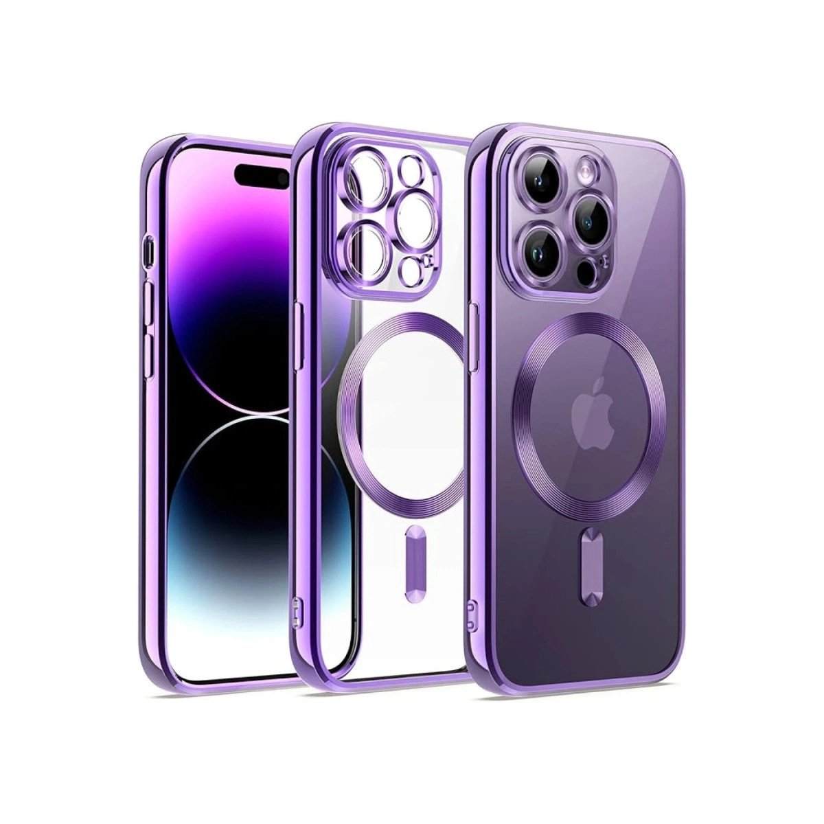 EVIMDEYOKYOK iPhone 13 Pro Max Uyumlu Kross Magneticsafe Kapak Telefon Kılıfı Mor