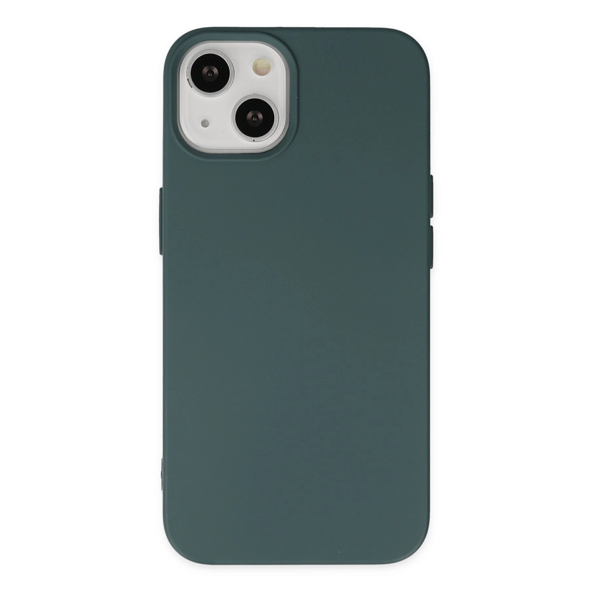 NEWFACE iPhone 14 Uyumlu Nano İçi Kadife Silikon Telefon Kılıfı Koyu Yeşil