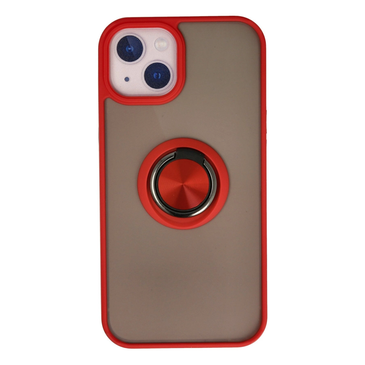 NEWFACE iPhone 15 Uyumlu Montreal Yüzüklü Silikon Kapak Telefon Kılıfı Kırmızı