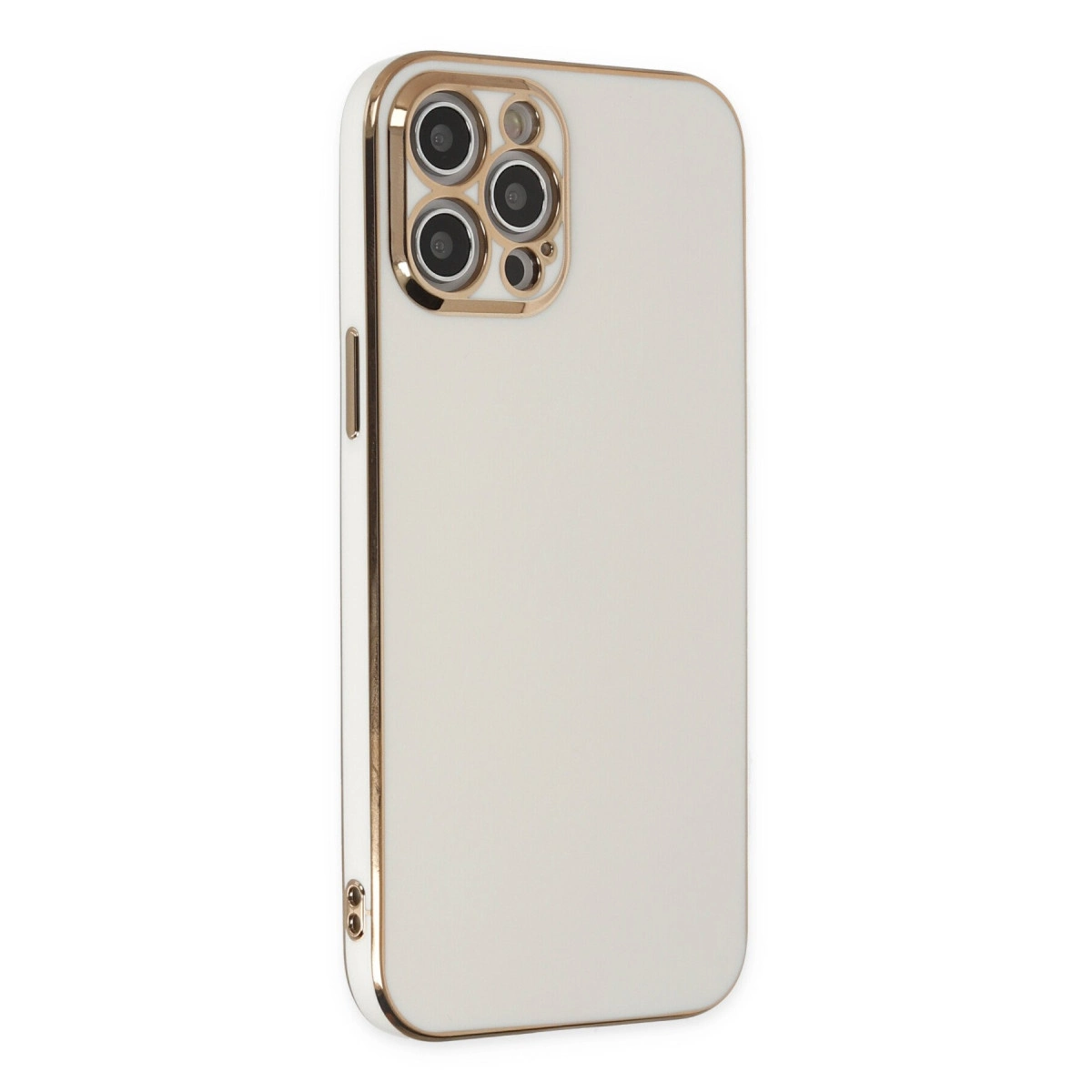 NEWFACE iPhone 12 Pro Max Uyumlu Volet Silikon Telefon Kılıfı Beyaz