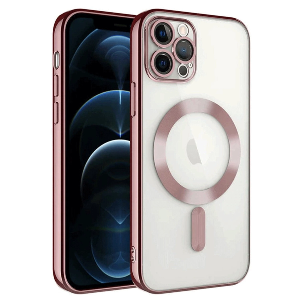 NEWFACE iPhone 14 Pro Max Uyumlu Kross Magneticsafe Kapak Telefon Kılıfı Rose