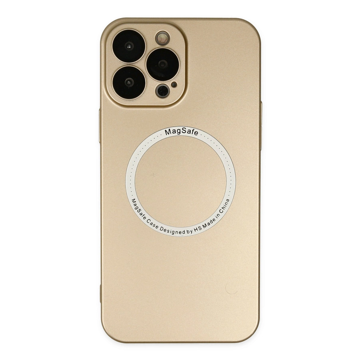NEWFACE iPhone 14 Pro Uyumlu Jack Magneticsafe Lens Silikon Telefon Kılıfı Gold