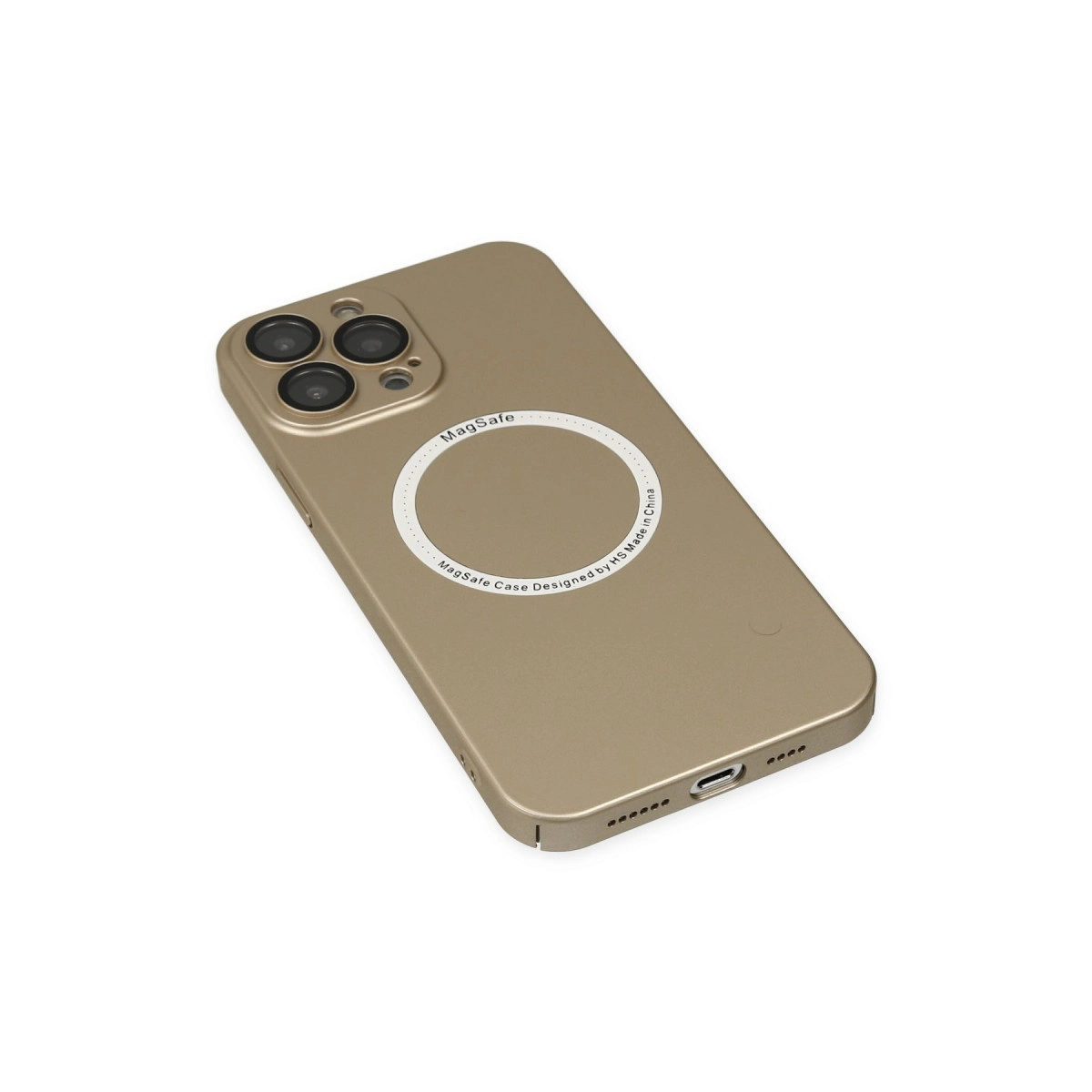 NEWFACE iPhone 14 Pro Uyumlu Jack Magneticsafe Lens Silikon Telefon Kılıfı Gold