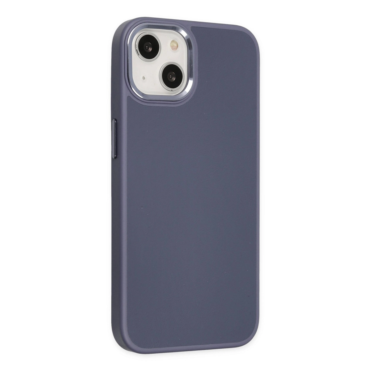 NEWFACE iPhone 14 Plus Uyumlu Asya Deri Silikon Telefon Kılıfı Mor