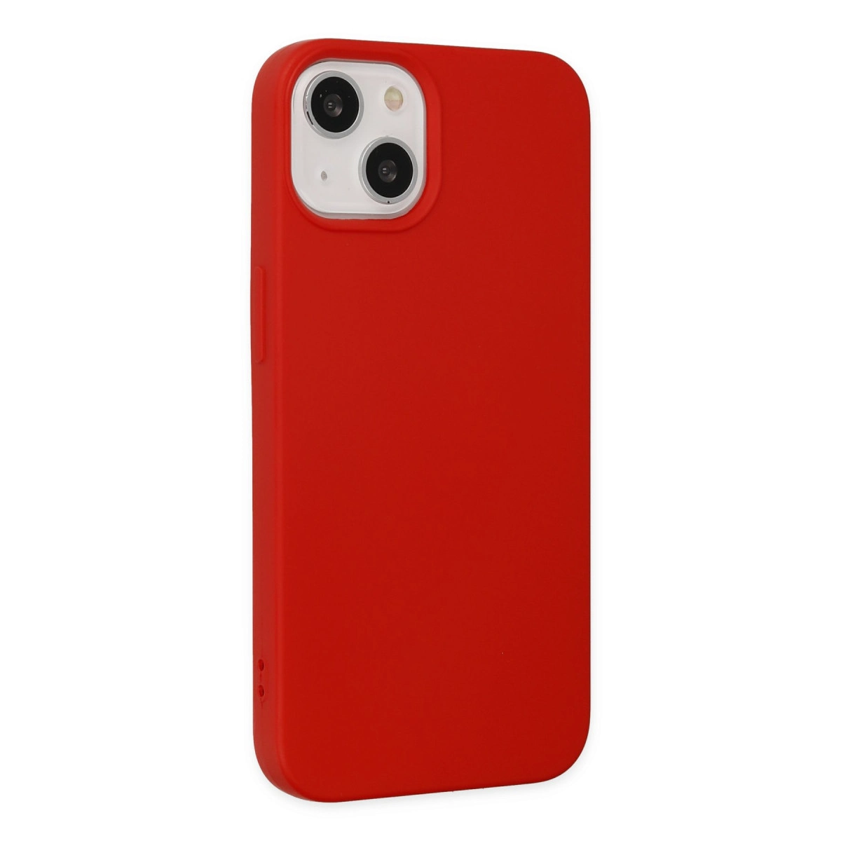 Sol üstte iki kamera lensi bulunan kırmızı telefon kılıfı.