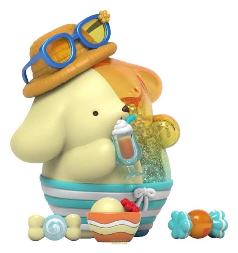 Eine gelbe Figur mit Hut und Sonnenbrille trinkt ein Getränk.