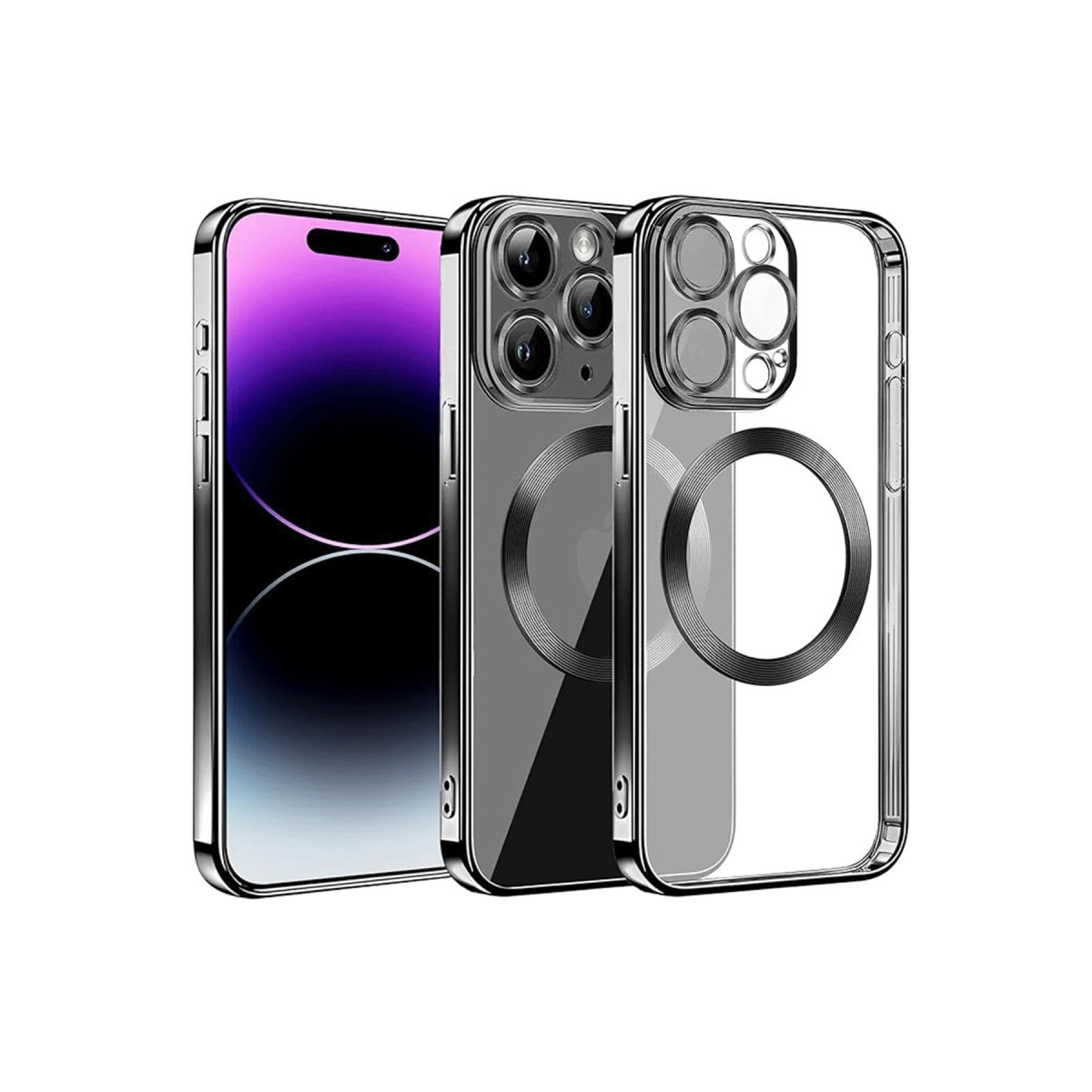 NEWFACE iPhone 13 Pro Max Uyumlu Slot Silikon Telefon Kılıfı Siyah