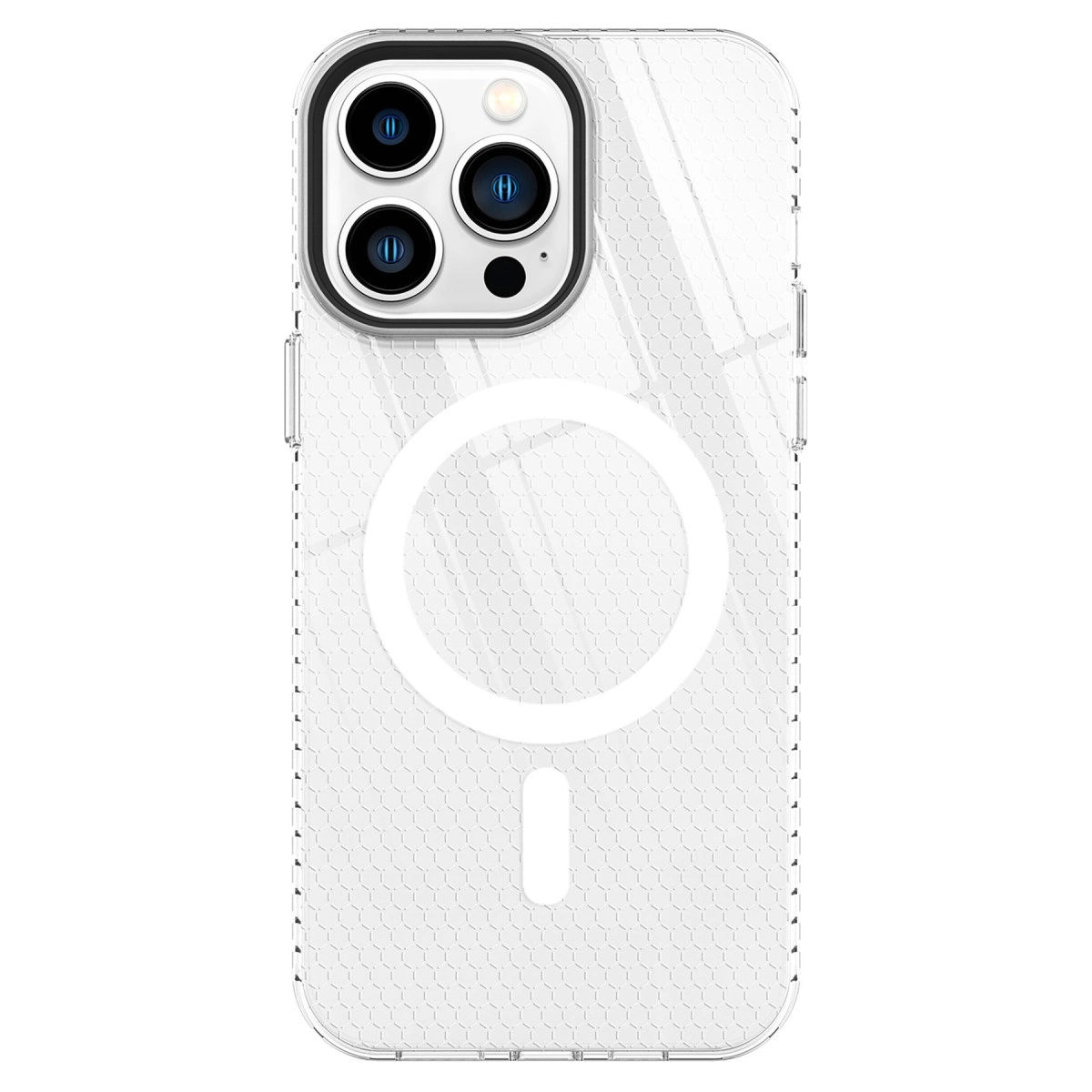 NEWFACE iPhone 14 Pro Uyumlu Beta Magneticsafe Silikon Telefon Kılıfı Şeffaf