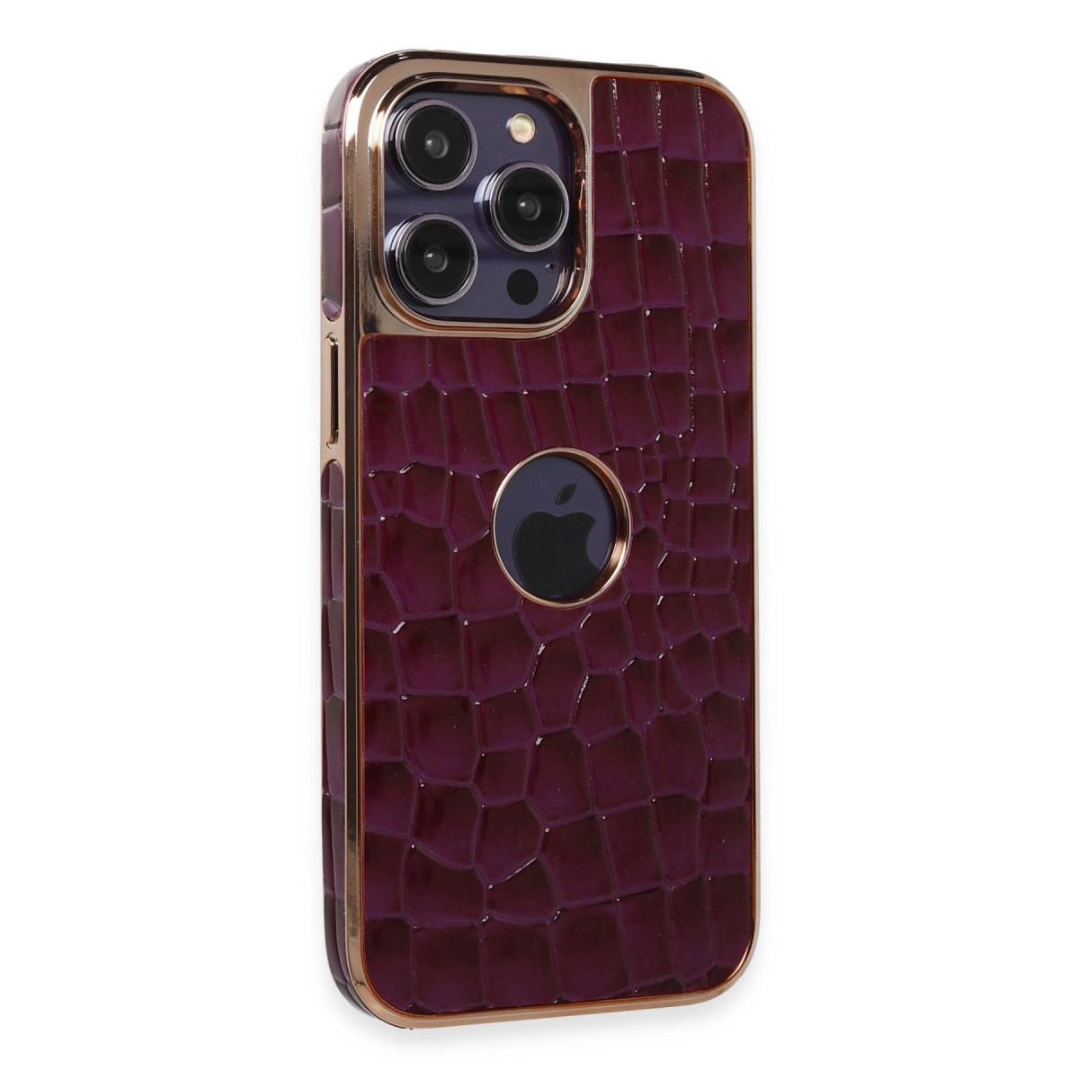 NEWFACE iPhone 14 Pro Uyumlu Snake Kapak Telefon Kılıfı Derin Mor